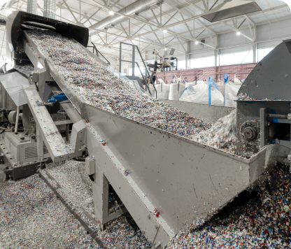 The cigarette butts are shredded, and the materials are separated into categories based on processing requirements.